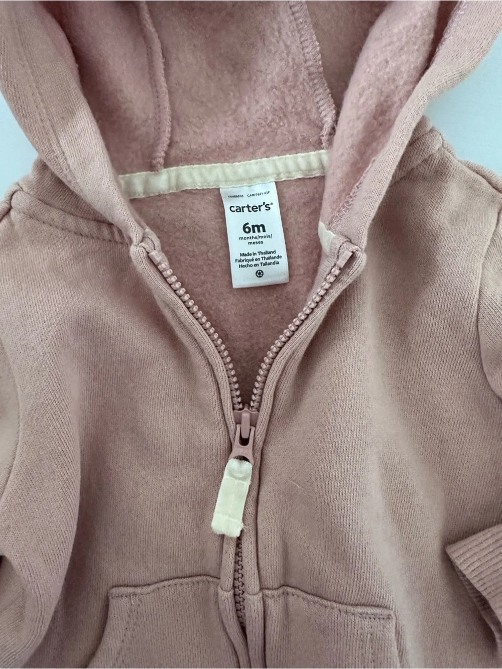 Carter's Dusty Pink Hoodie & Jogger Set Size 6 Months